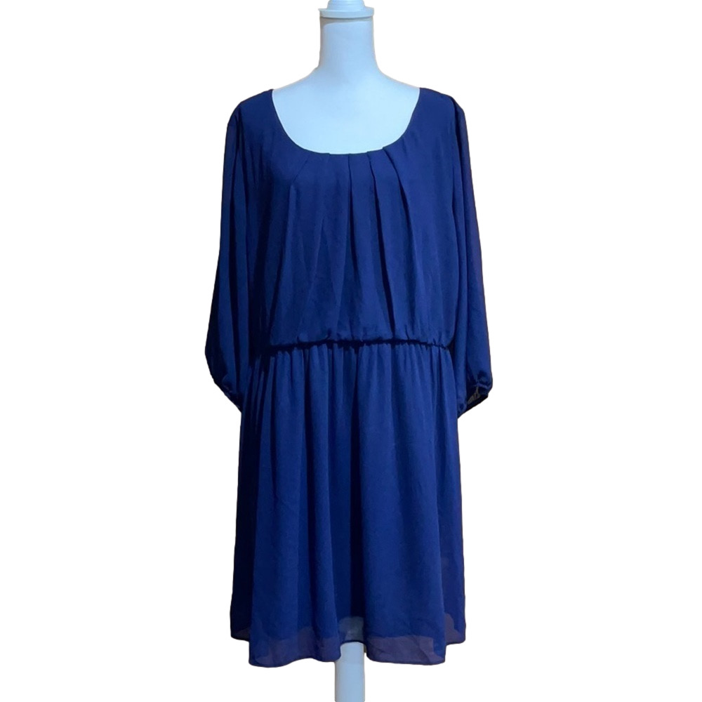 by & by Navy Blue Draped Dress - Size 2X- EUC